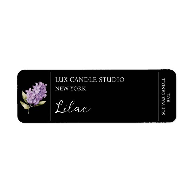 Étiquette de bougie Lilac (Devant)