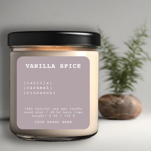 Étiquette de bougie lilas minimaliste