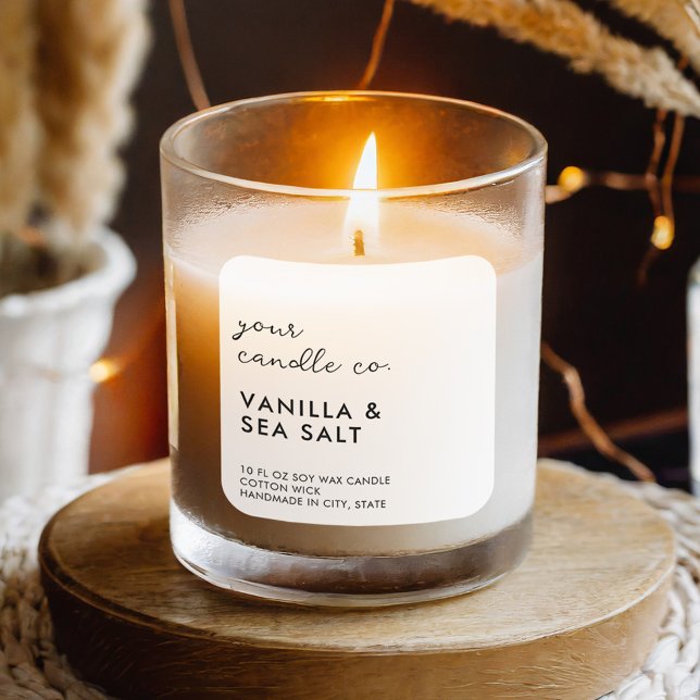 Étiquette de bougie minimaliste blanche moderne (Créateur téléchargé)