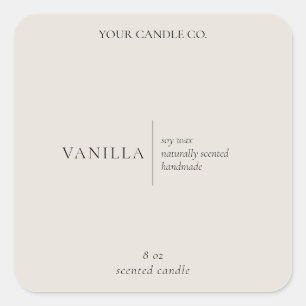 Étiquette de bougie minimaliste Champagne moderne