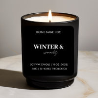 Étiquette de bougie minimaliste hiver & bois | Mod