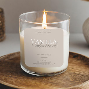 Étiquette de bougie moderne minimaliste