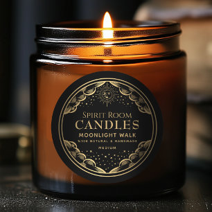 Étiquette de bougie modifiable de la lune de Tarot