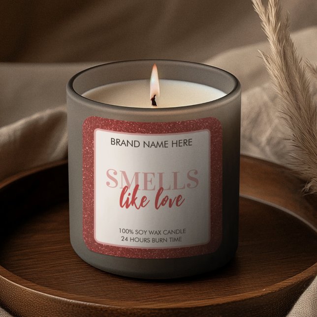Étiquette de bougie pailletée Saint-Valentin « Sen (Créateur téléchargé)