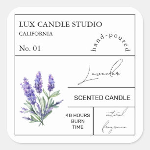 Étiquette de bougie parfumé Apothécaire Lavande