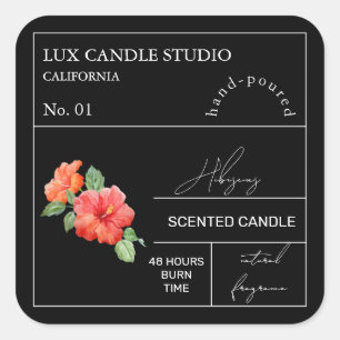 Étiquette de bougie parfumée de l'Hibiscus d'Apoth
