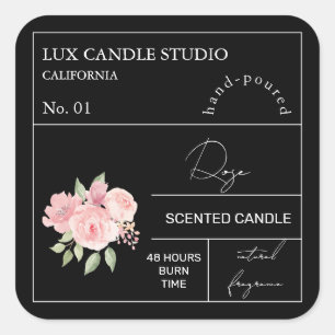 Étiquette de bougie parfumée Rose apostolique