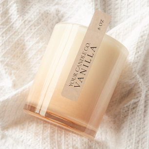 Étiquette de bougie personnalisé minimaliste Kraft