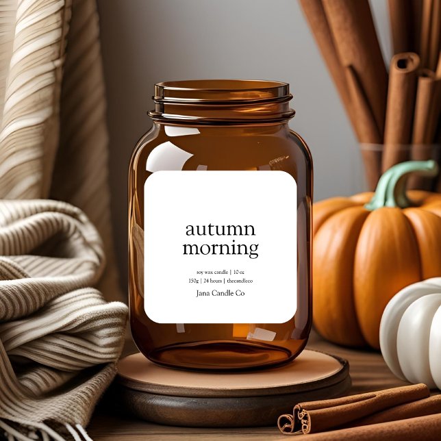 Étiquette de bougie pour matin d'automne | Automne (Créateur téléchargé)