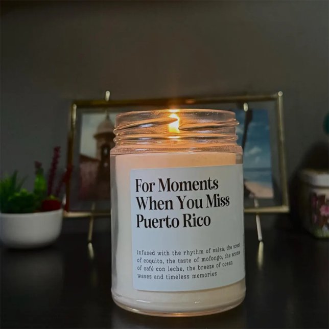 Étiquette de bougie Quand vous manquez Porto Rico (Créateur téléchargé)