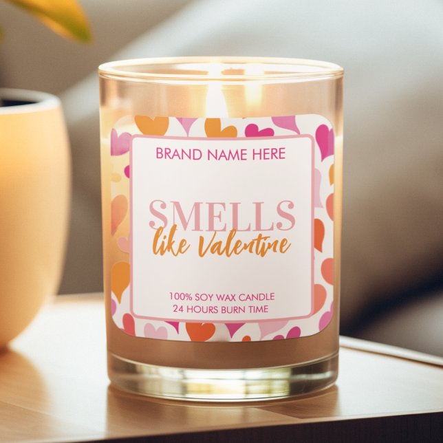 Étiquette de bougie rose pour la Saint-Valentin  (Créateur téléchargé)