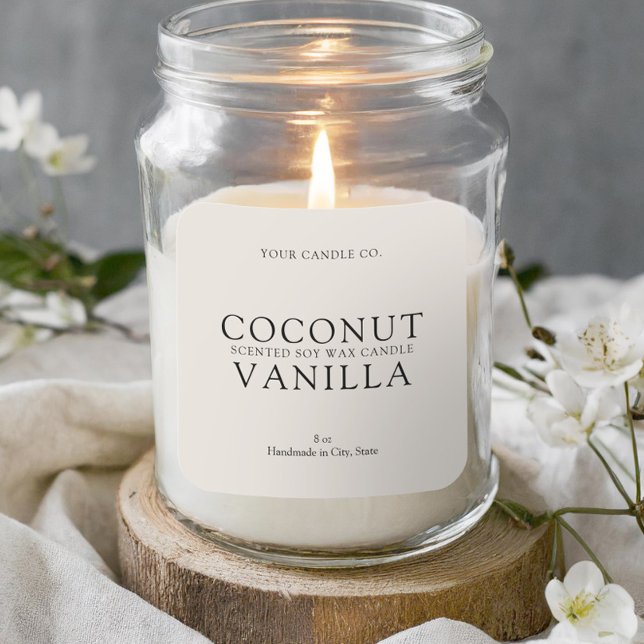 Étiquette de bougie simple et élégante minimale (Créateur téléchargé)