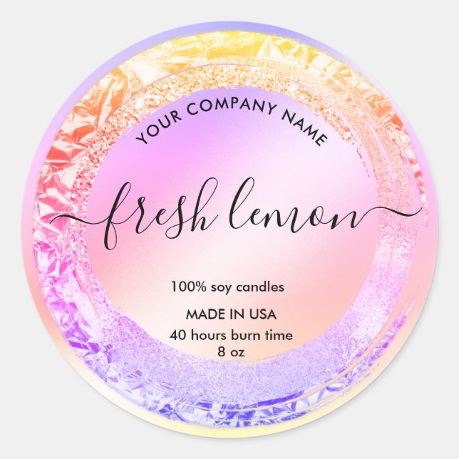 Étiquette de bougies Élégant emballage de produits (Devant)