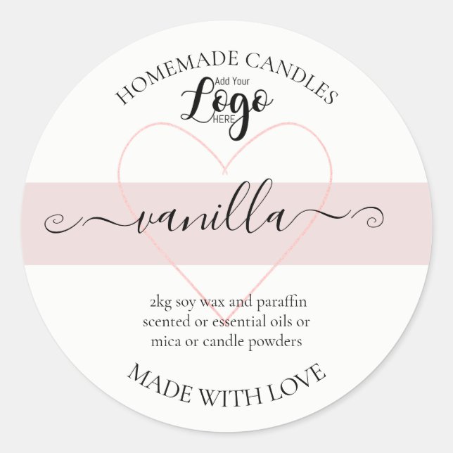 Étiquette de bougies maison personnalisées (Devant)