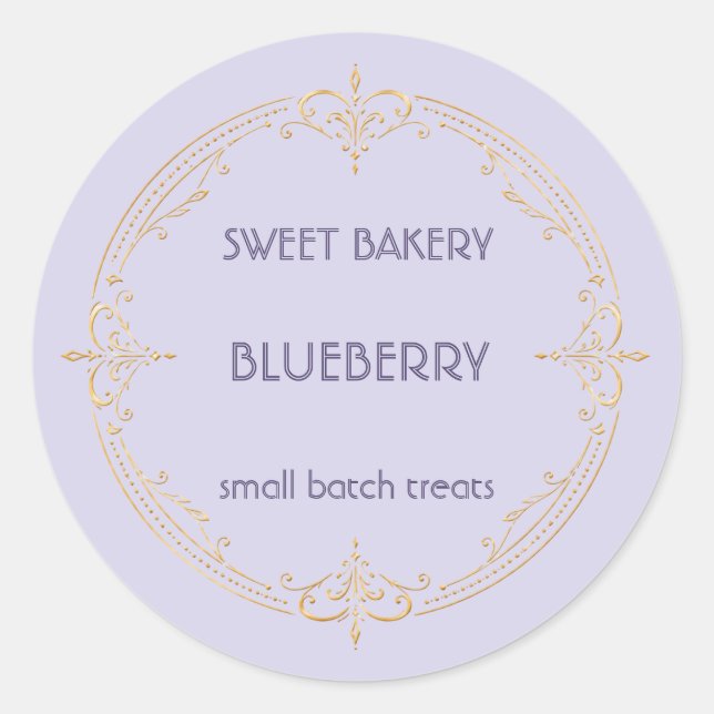 Étiquette de boulangerie de petite entreprise Blue (Devant)