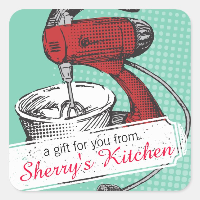 Étiquette de boulangerie de table retro couleur pe (Devant)