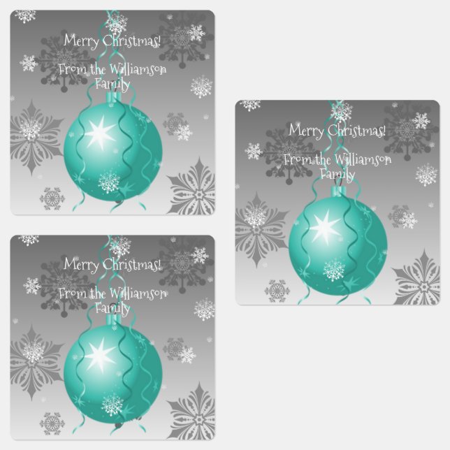 Étiquette de boulangerie turquoise Fancy Noël (Groupe)