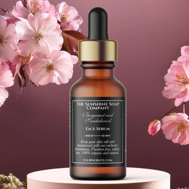 Étiquette de bouteille à goutte noire de style vin (Créateur téléchargé)