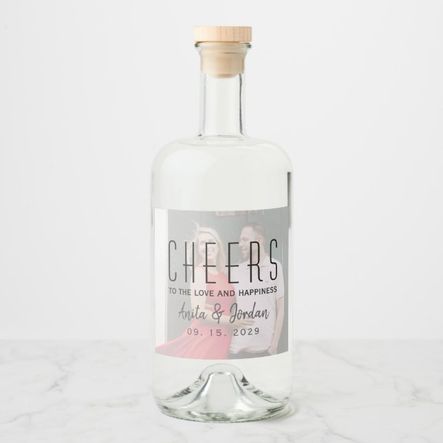 Étiquette de bouteille d'alcool avec photo de mari (Devant)