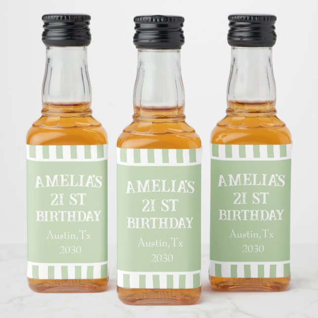 Étiquette de bouteille d'alcool pour 21e anniversa (Bouteilles)