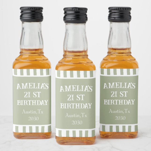 Étiquette de bouteille d'alcool pour 21e anniversa (Bouteilles)