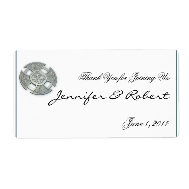 Étiquette de bouteille d'argent et d'eau blanche C (Devant)