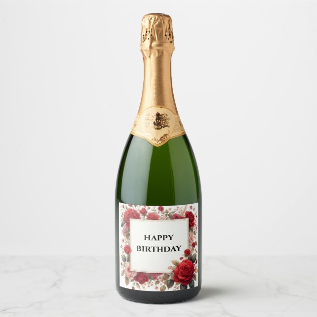étiquette de bouteille de champagne avec cadre de  (Devant)