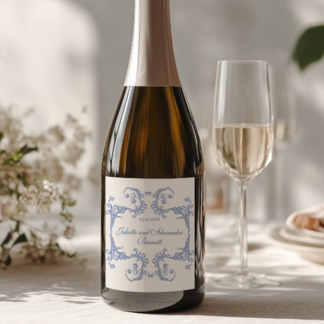 Étiquette de bouteille de champagne de mariage bar (Créateur téléchargé)