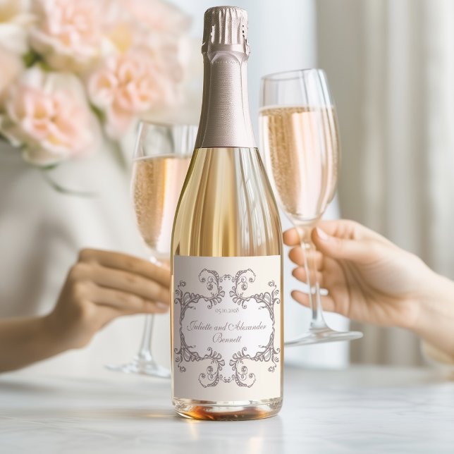 Étiquette de bouteille de champagne de mariage bar (Créateur téléchargé)