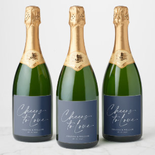 Étiquette de bouteille de champagne de mariage élé