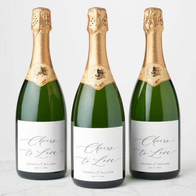 Étiquette de bouteille de champagne de mariage élé (Bouteilles)