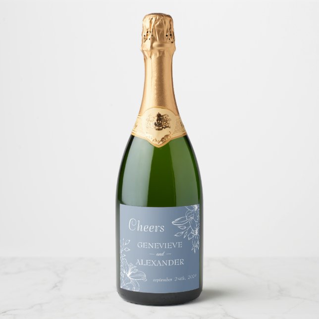Étiquette de bouteille de champagne en décalcomani (Devant)