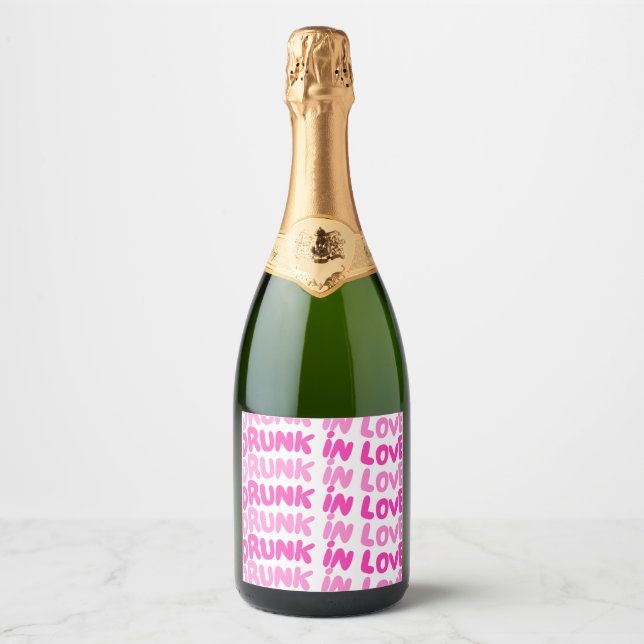 Étiquette de bouteille de champagne "Enivré d'amou (Devant)