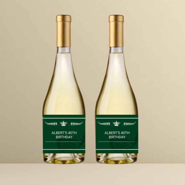 Étiquette de bouteille de champagne pour anniversa (golf birthday bottle label, golf champagne label, golf party drink label, golf theme bottle sticker,)
