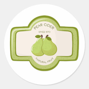 Étiquette de bouteille de cidre de poire