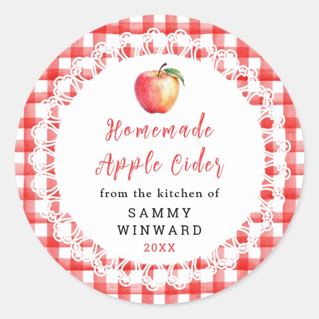 Étiquette de Bouteille de Cidre de Pomme Maison (Devant)