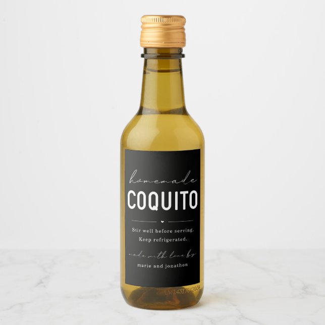 Étiquette de bouteille de Coquito fait maison (Devant)