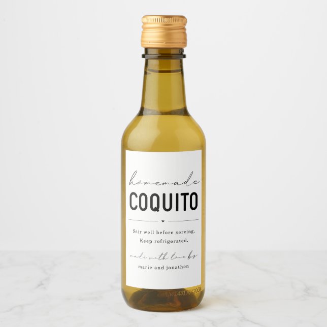 Étiquette de bouteille de coquito fait maison (Devant)