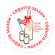 Étiquette de bouteille de Coquito pour la saison a