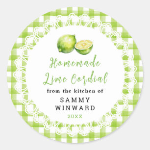 Étiquette de Bouteille de Cordial de Citron Vert F