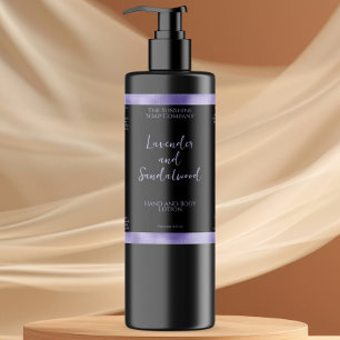 Étiquette de bouteille de cosmétique noir et viole