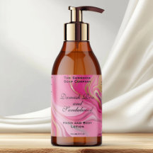 Étiquette de bouteille de cosmétique rose et or