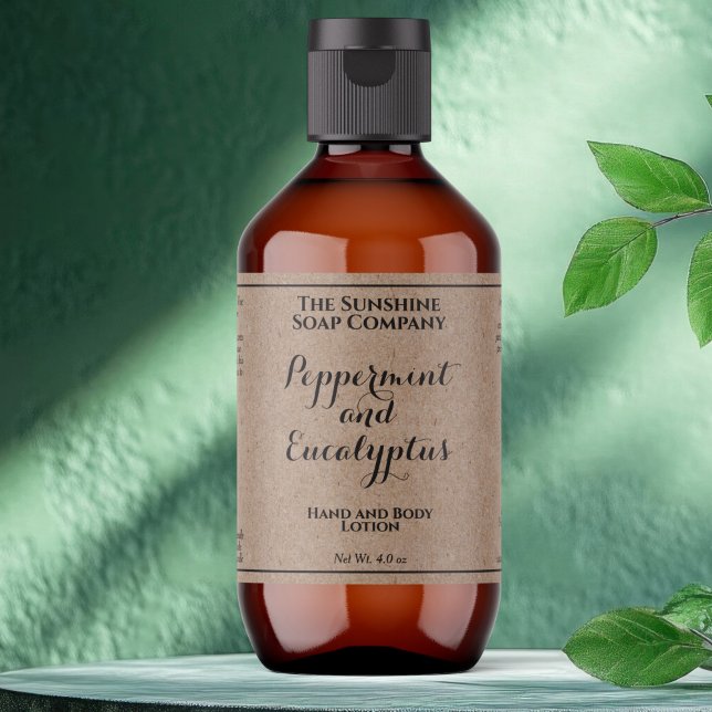 Étiquette de bouteille de cosmétiques au kraft ave (Créateur téléchargé)