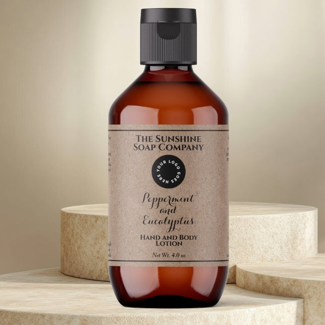 étiquette de bouteille de cosmétiques avec logo te (Créateur téléchargé)