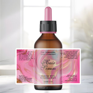 Étiquette de bouteille de cosmétiques en or rose i