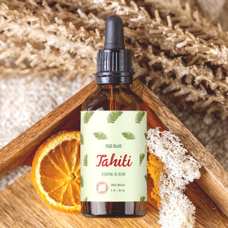 Étiquette de bouteille de gouttelette Feuille de p