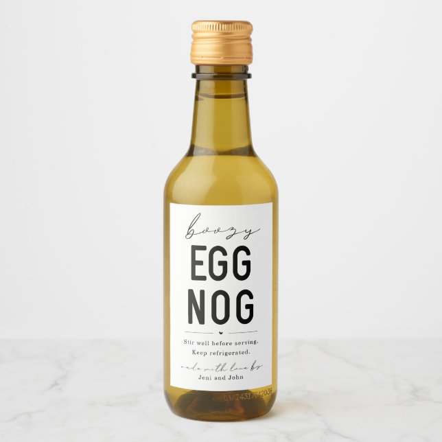 Étiquette de bouteille de lait de poule alcoolisé  (Devant)