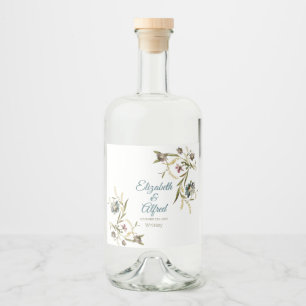 Étiquette de bouteille de liqueur à vigne florale