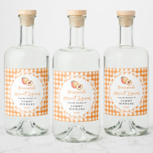 Étiquette de bouteille de liqueur d'abricot maison