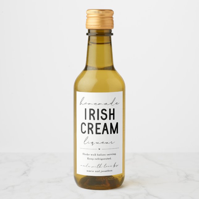 Étiquette de bouteille de liqueur de crème irlanda (Devant)